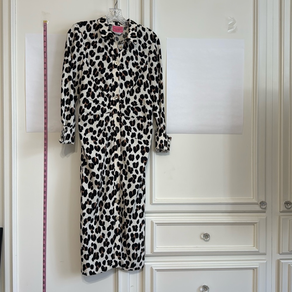 Kate Spade Leopard Print Long Sleeve Dress